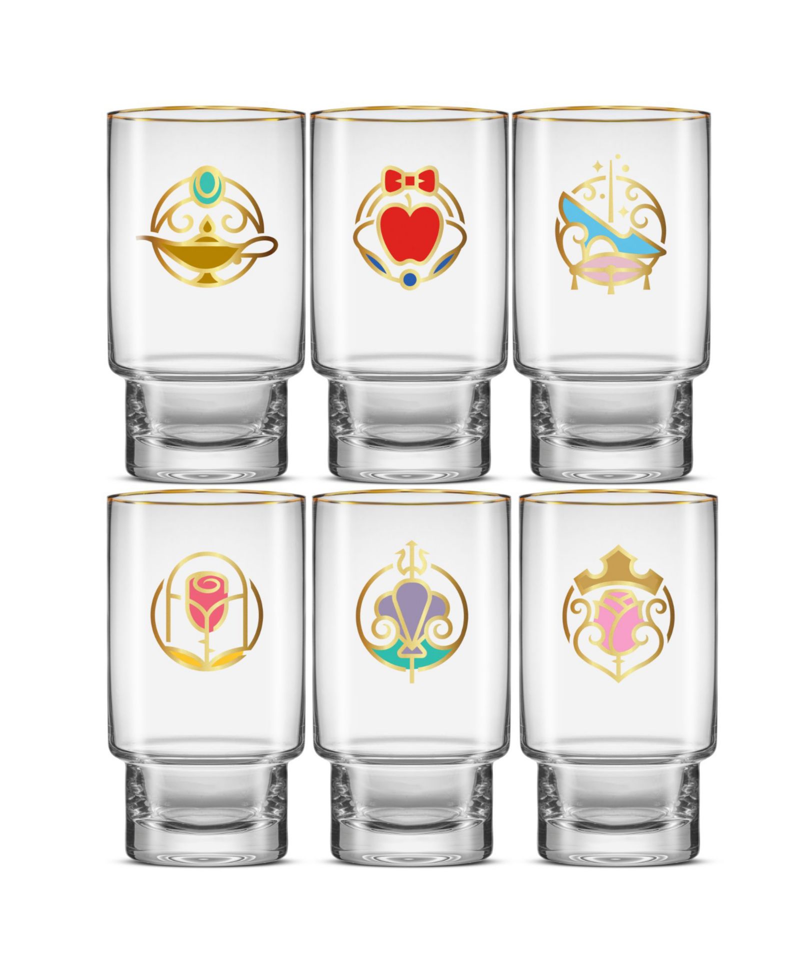 Набор стаканов JoyJolt Disney Princess Iconic Tall, 6 шт