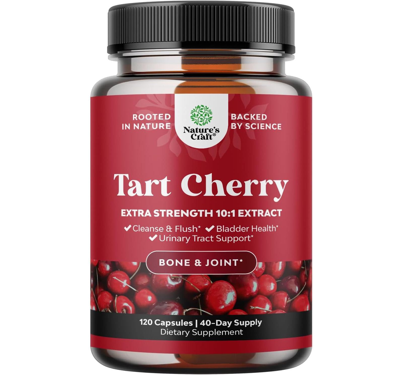 Добавка Nature's Craft Tart Cherry, для поддержки суставов и очистки от мочевой кислоты, 120 шт