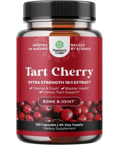 Nature's Craft Tart Cherry Capsules, Advanced Uric Acid Cleanse and Joint Support Supplement, Nature's Craft, 120ct