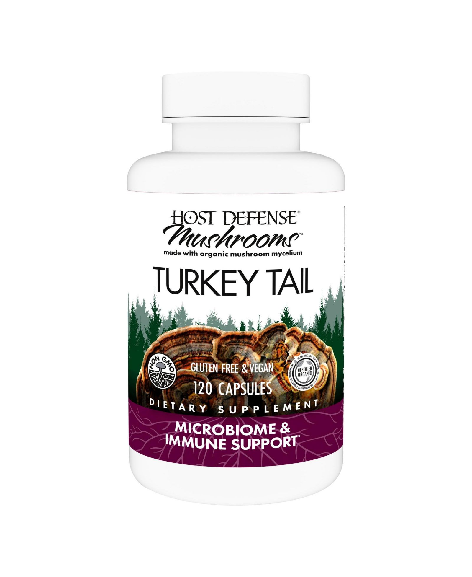 Host Defense капсулы с трутовиком (Turkey Tail) - добавка для поддержки пищеварения и иммунитета