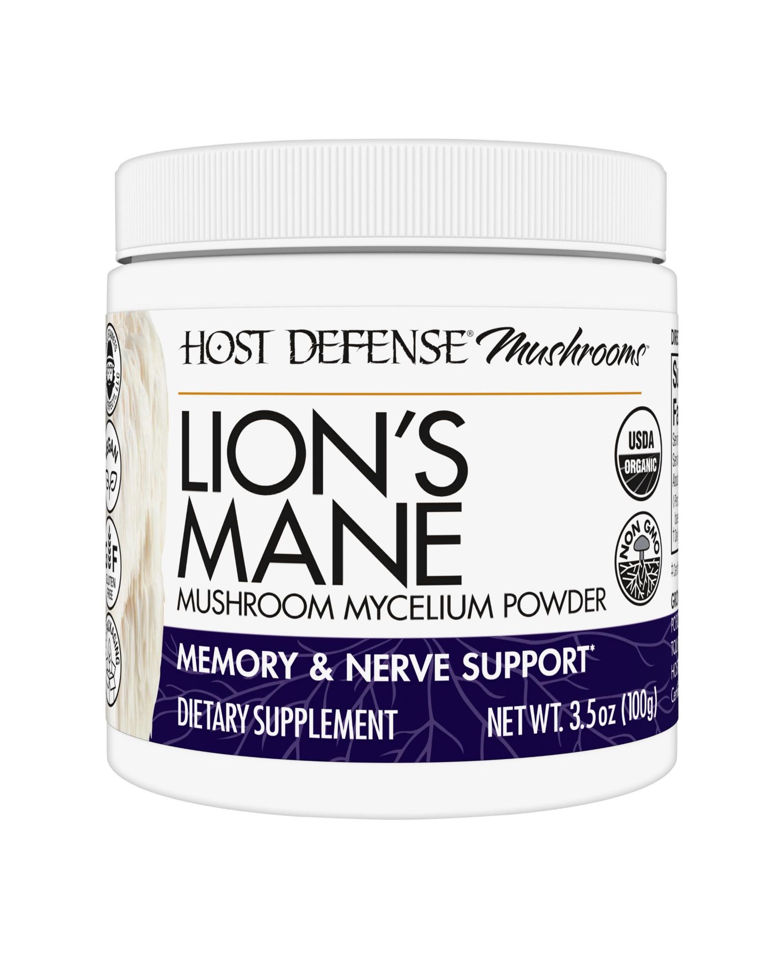 Host Defense Lion s Mane порошок добавка для поддержки мозга и памяти