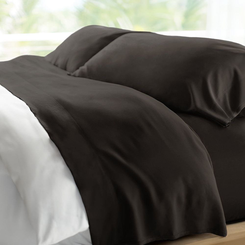 Комплект постельного белья CARILOHA Retreat 100% Bamboo Lyocell, 4-Piece California King, Black Sand