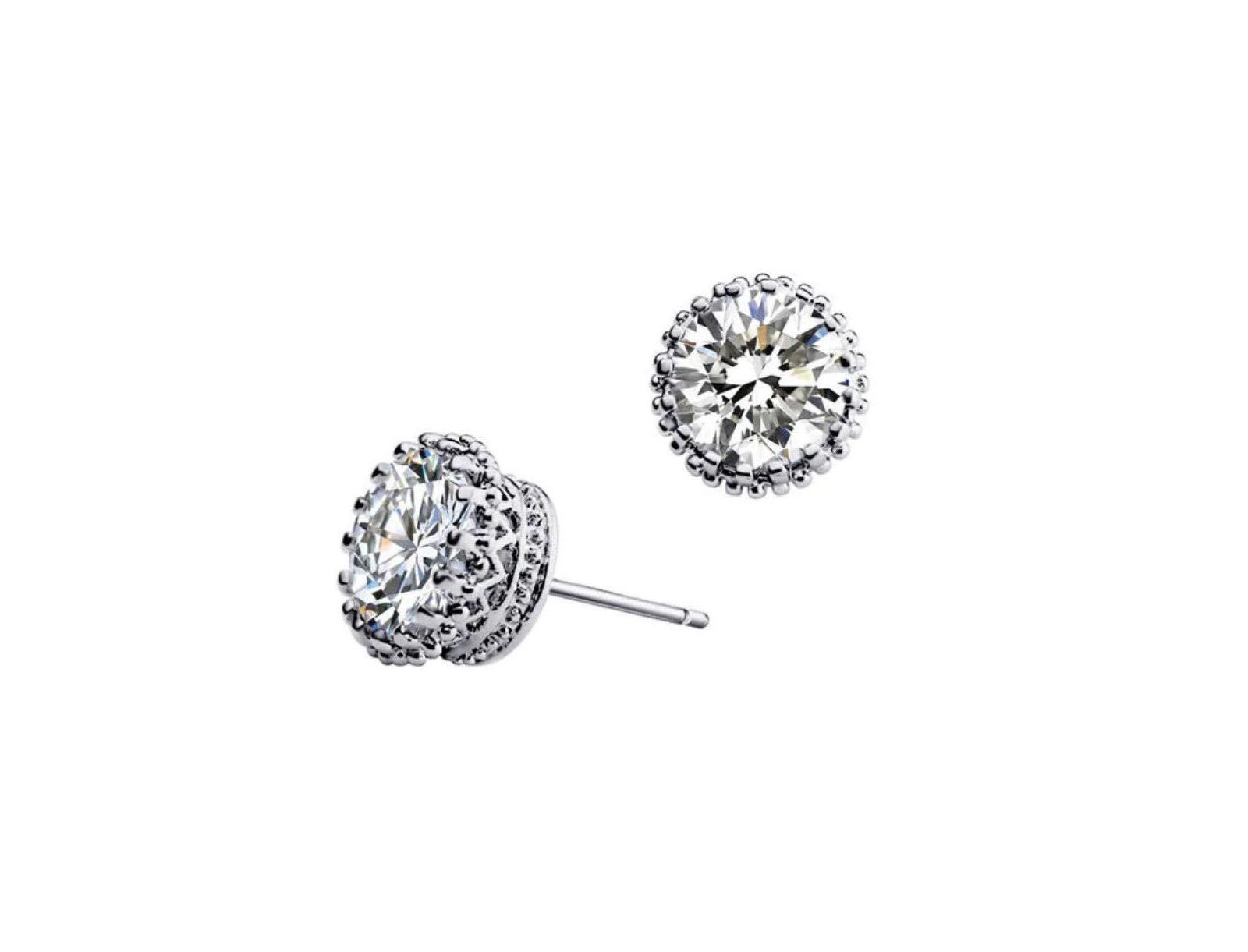 Hollywood Sensation Flower Cubic Zirconia Stud Earrings