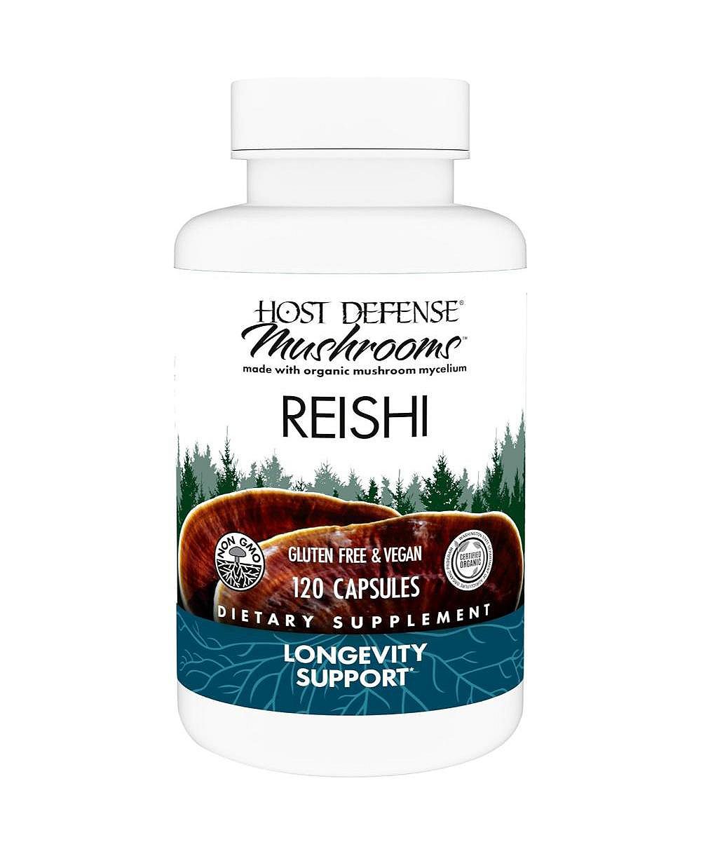 Host Defense Reishi Capsules добавка для поддержки сердца и иммунитета - поддерживает энергию и жизненную силу - 120 капсул