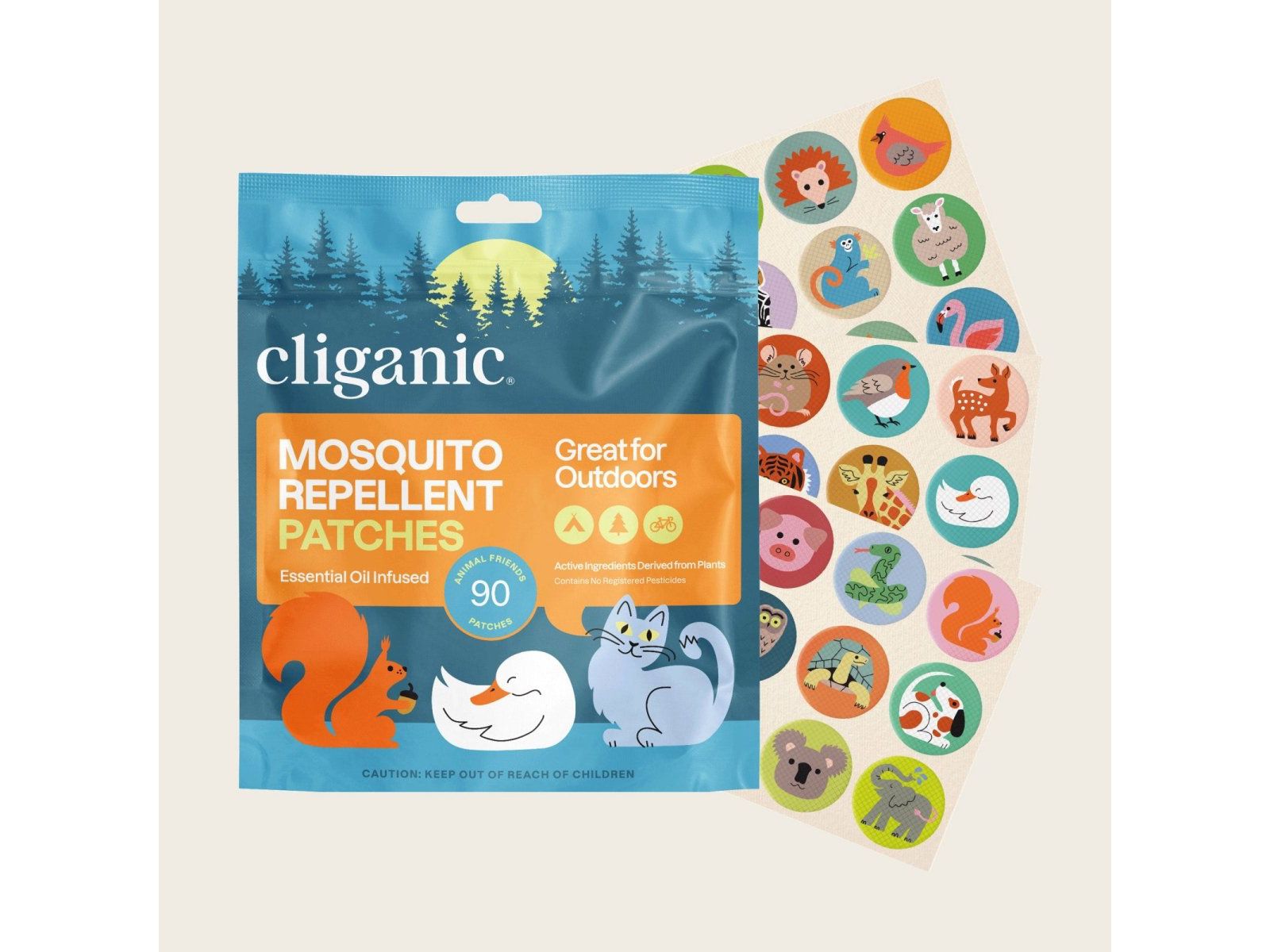 Патчи от комаров Cliganic Animal - 1 Pack | 90 Count