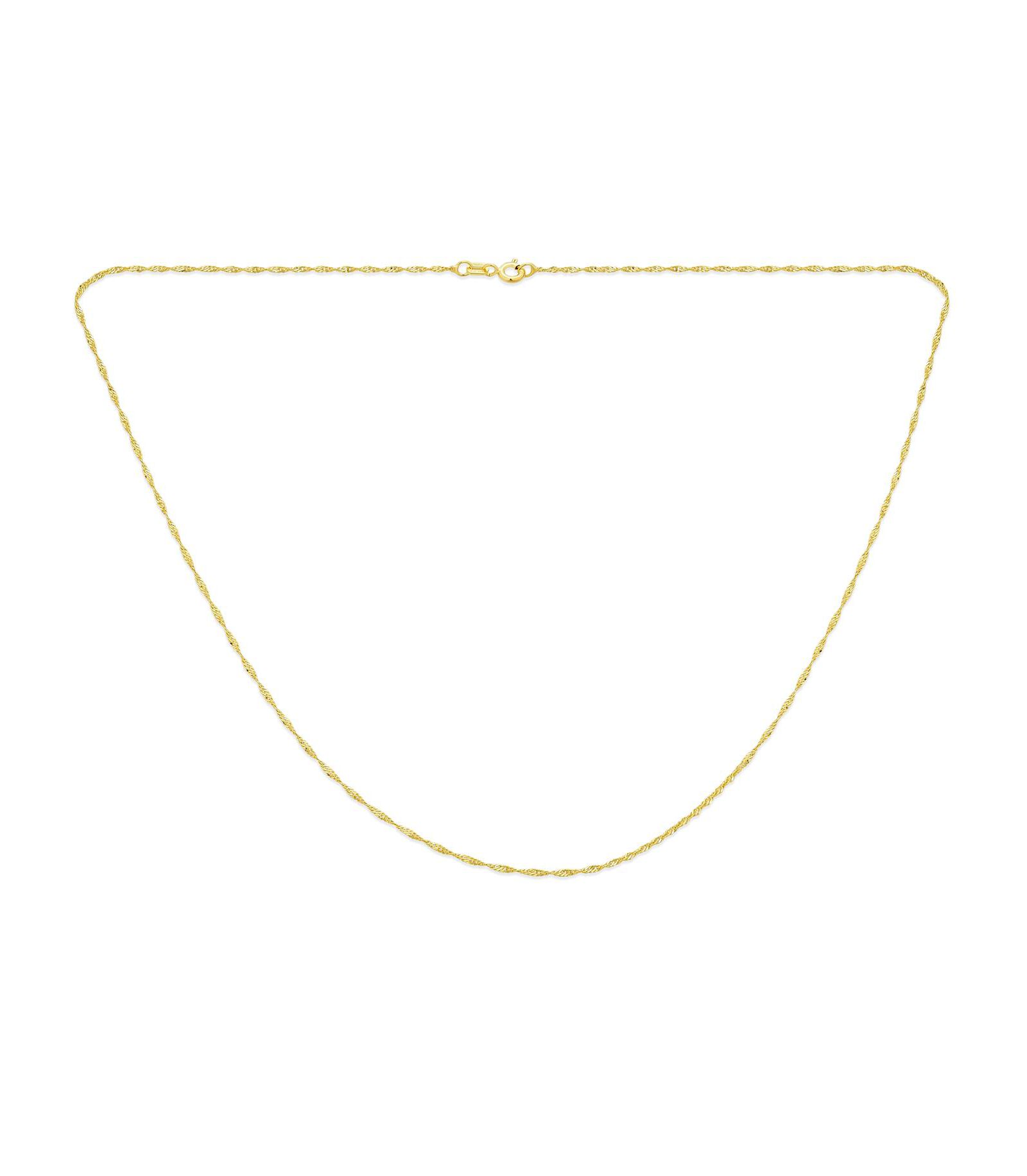 Золотая цепочка Bling Jewelry Singapore Chain 020 Gauge Necklace Sterling Silver
