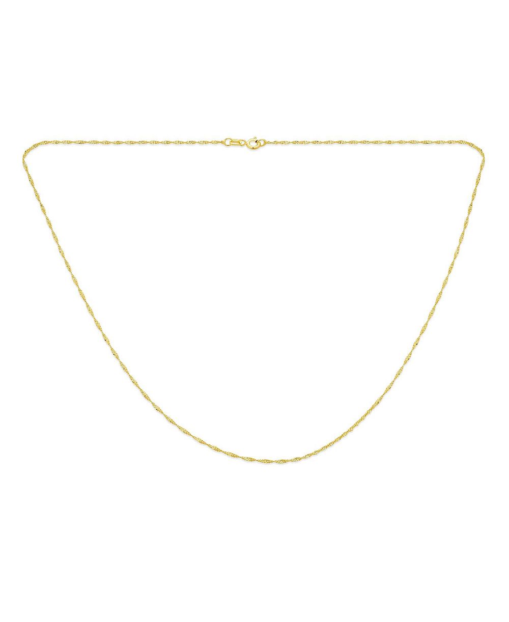 Ожерелье Bling Jewelry Singapore Chain 020 Gauge Gold Plated Sterling Silver