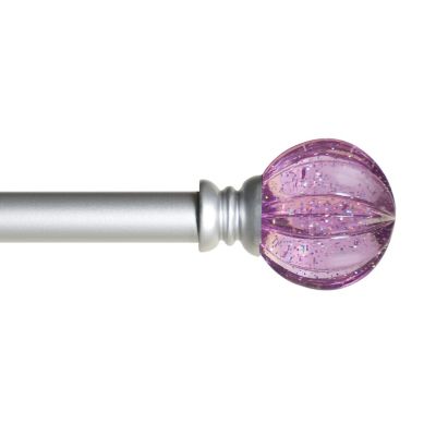 Декоративный карниз Kenney Estrella 5/8 Inch Silver with Purple Finials