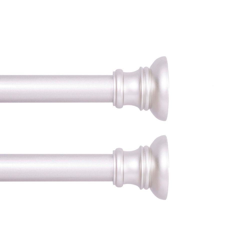 Kenney Easy Install Nicholas Adjustable Tension Rod - No Tools Required, 28-48 Inches, Brushed Nickel Finish