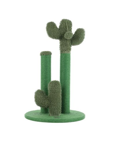 Когтеточка для кошек The Licker Store Marfa 25.25" Modern Jute Triple-Cactus с пушистой игрушкой, зеленый