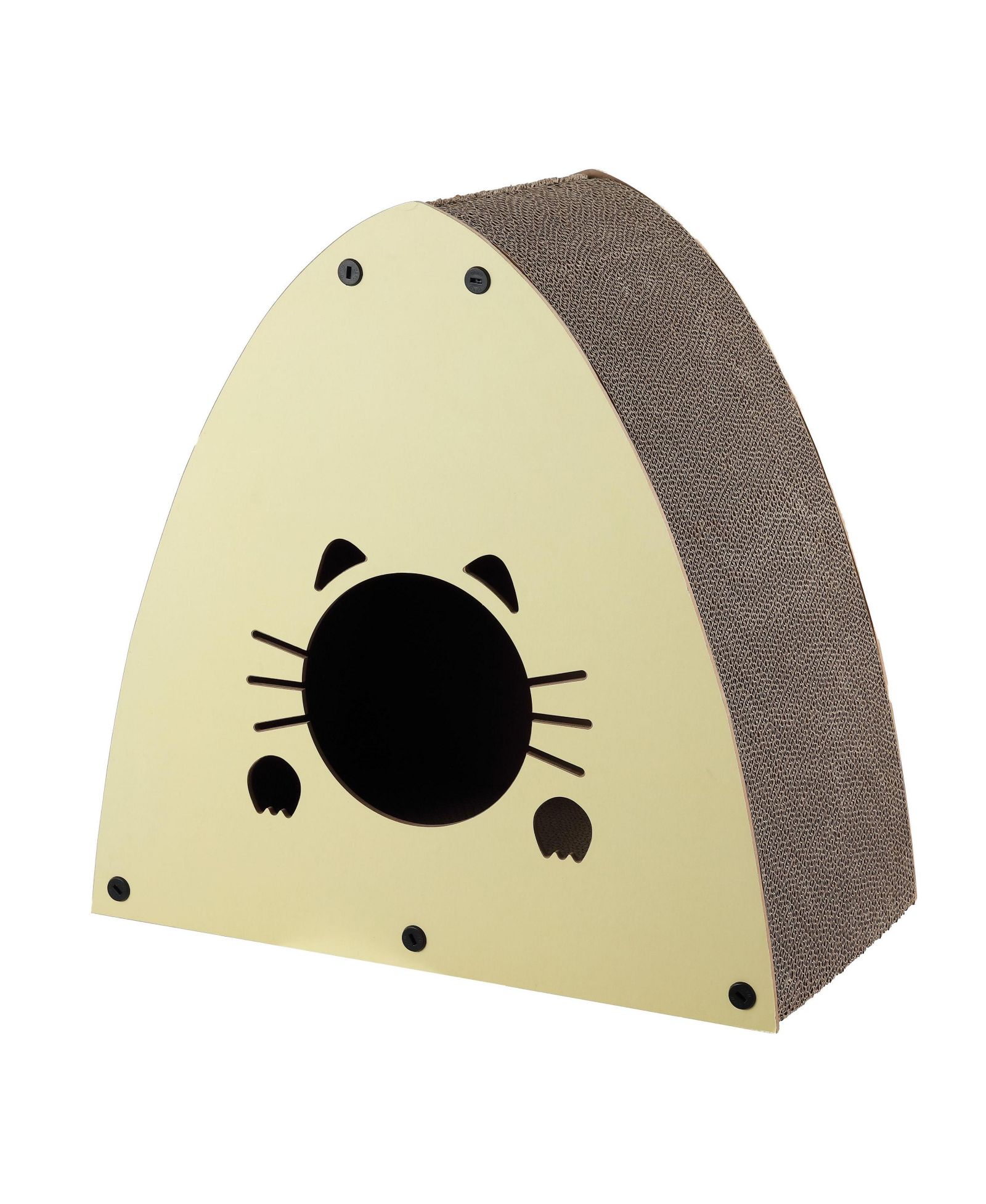 Когтеточка-пещера для кошек The Licker Store Koko 19" современная картонная треугольная с кошачьей мятой, миндальный цвет