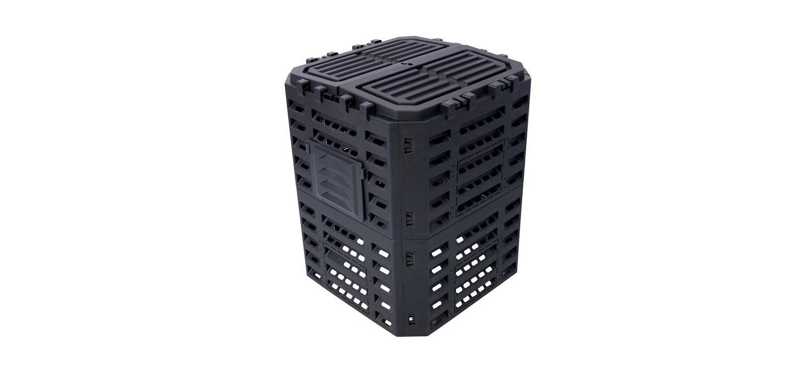 Outdoor Large Compost Bin for Garden Waste, Lightweight Aeration System for Fertile Soil-Black