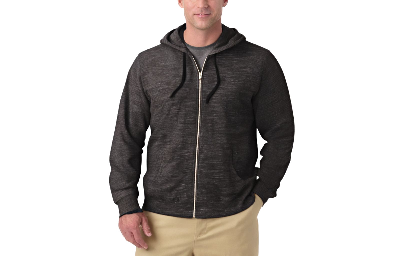 KingSize Men's Fleece Zip-Front Hoodie