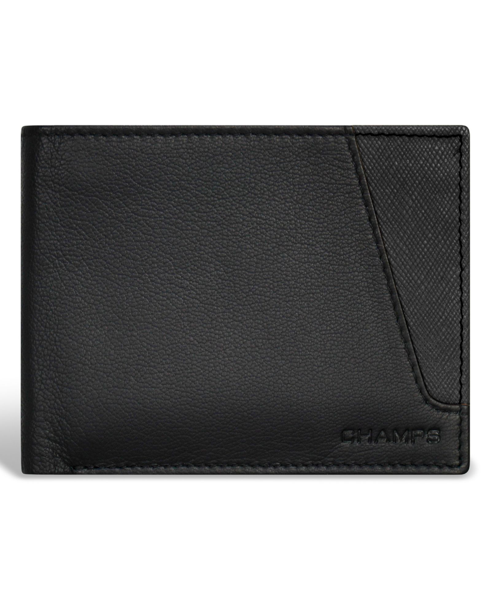 CHAMPS Men's Iconic Collection Leather Center Wing Wallet