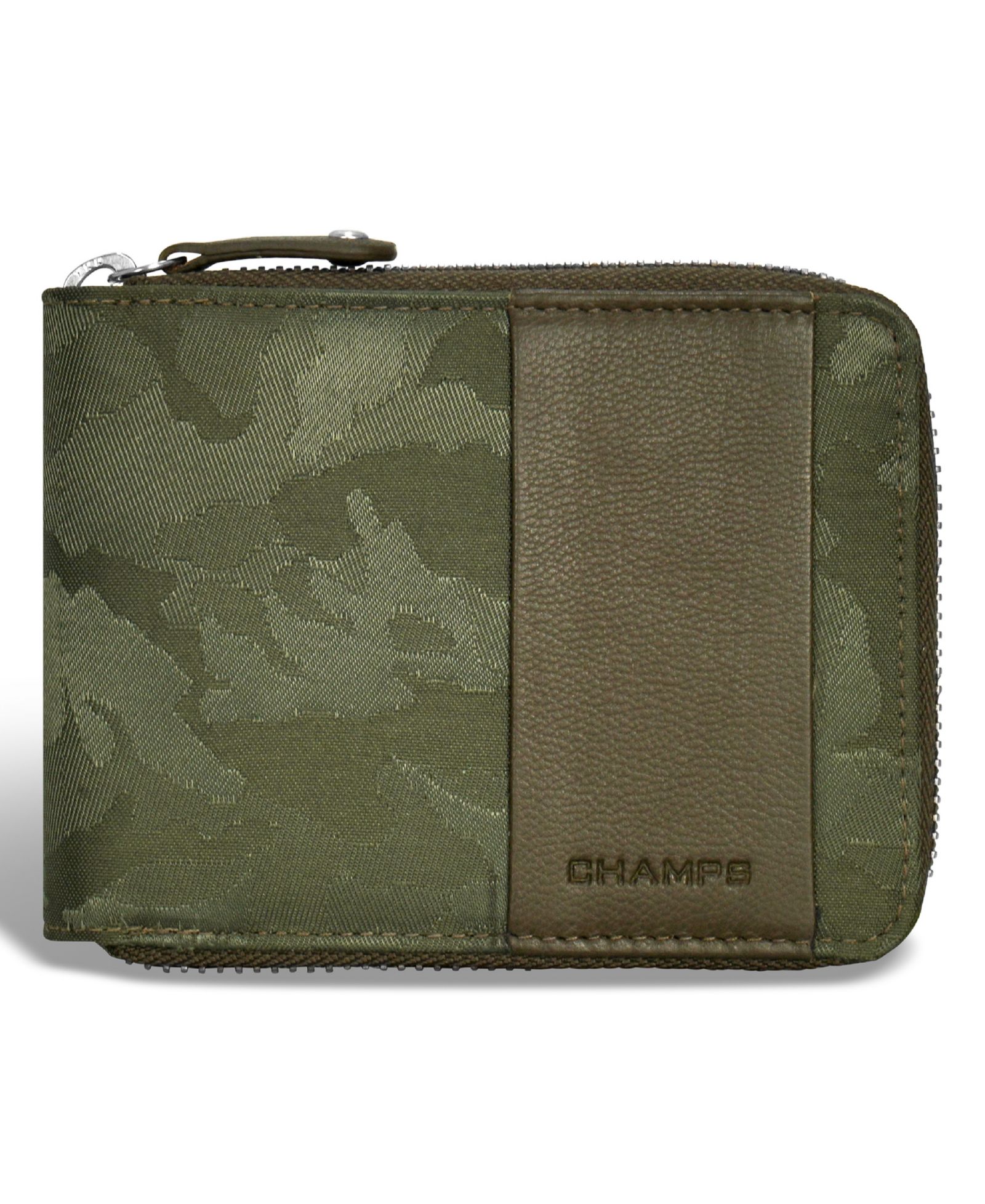 Мужской кожаный кошелек на молнии CHAMPS Camo Collection
