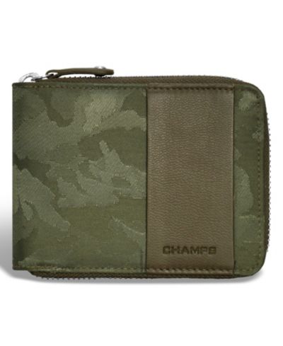 Мужской кожаный кошелек на молнии CHAMPS Camo Collection