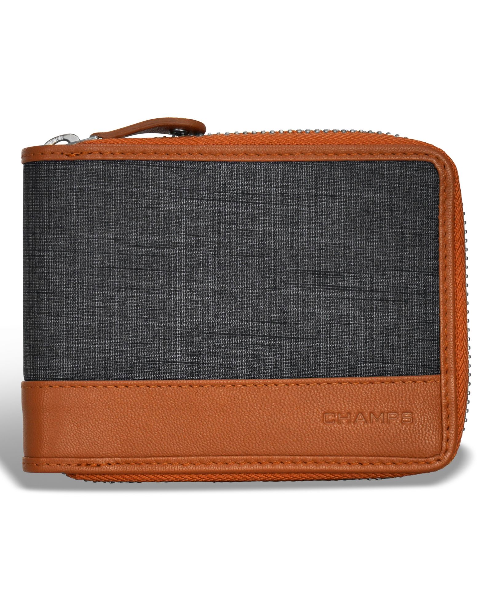 CHAMPS Men's Denim Collection Leather Zip Around Wallet