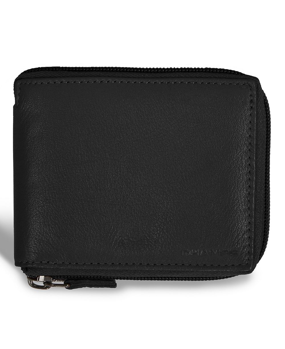 Мужской кожаный кошелек CHAMPS Onyx Collection Zip Around