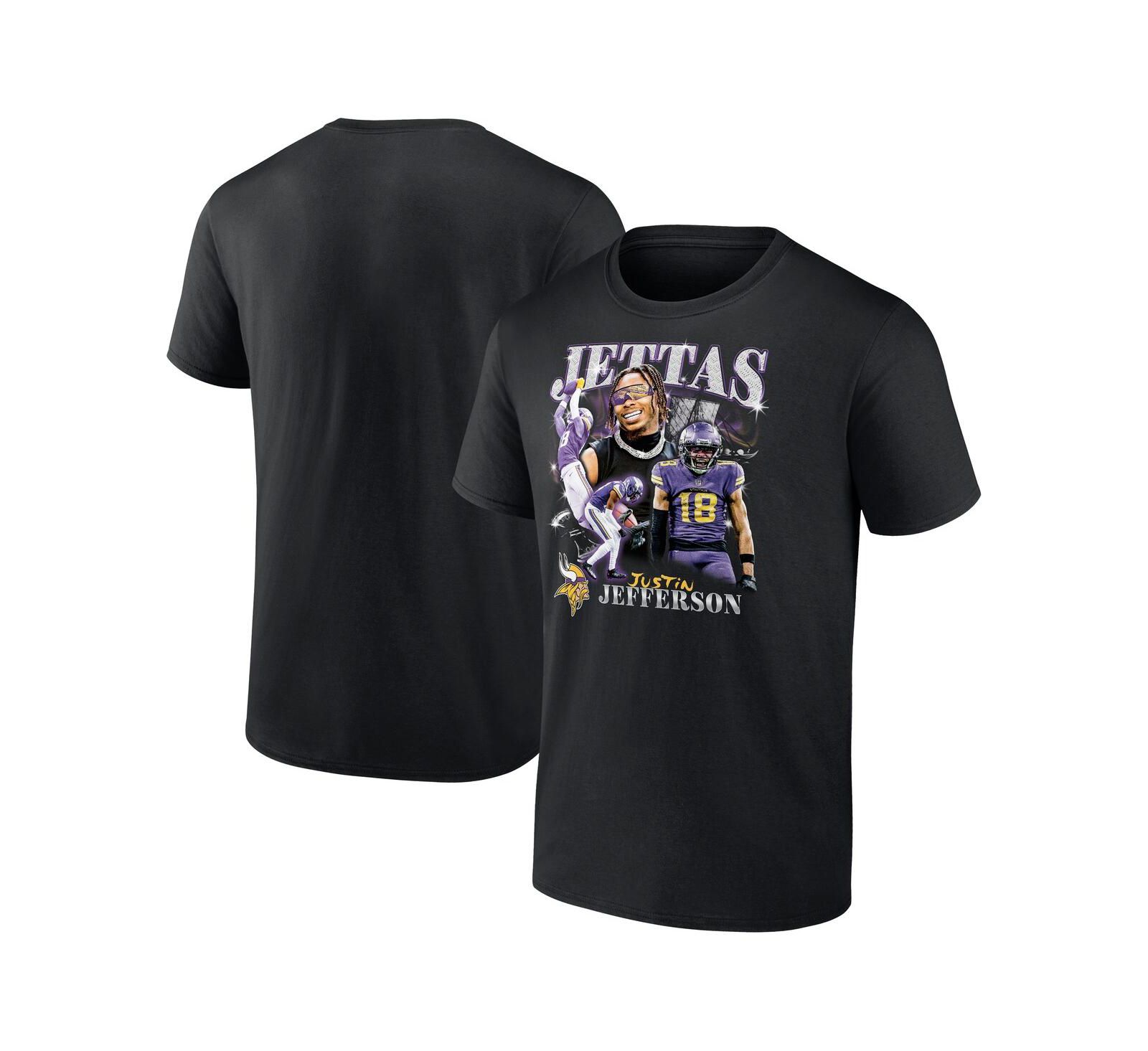 Мужская футболка Fanatics Justin Jefferson Minnesota Vikings Notorious Player Graphic Black