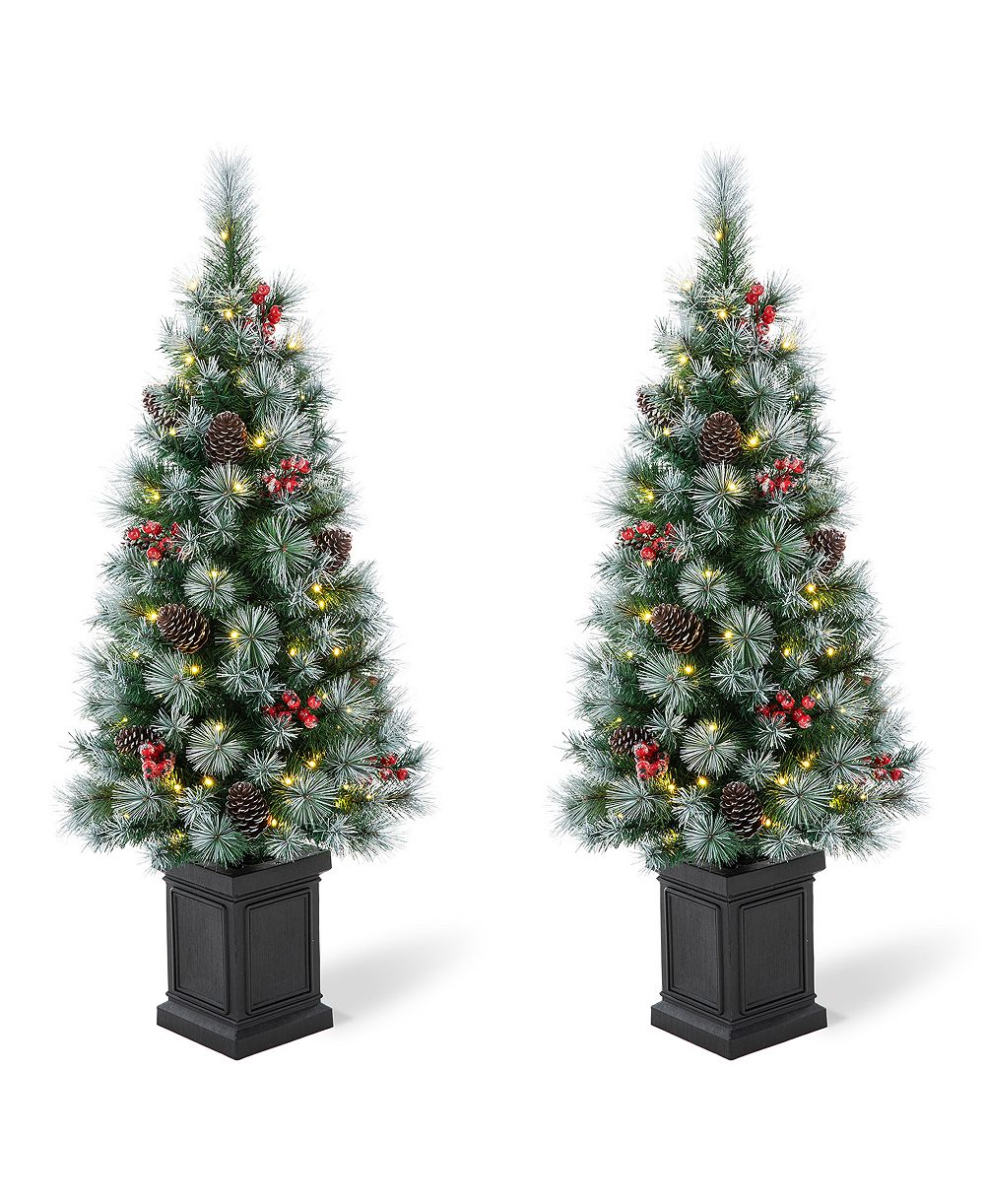 Искусственная ель Glitzhome Pine с подсветкой для крыльца, 4 Feet