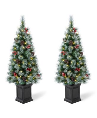 Искусственная ель Glitzhome Pine с подсветкой для крыльца, 4 Feet