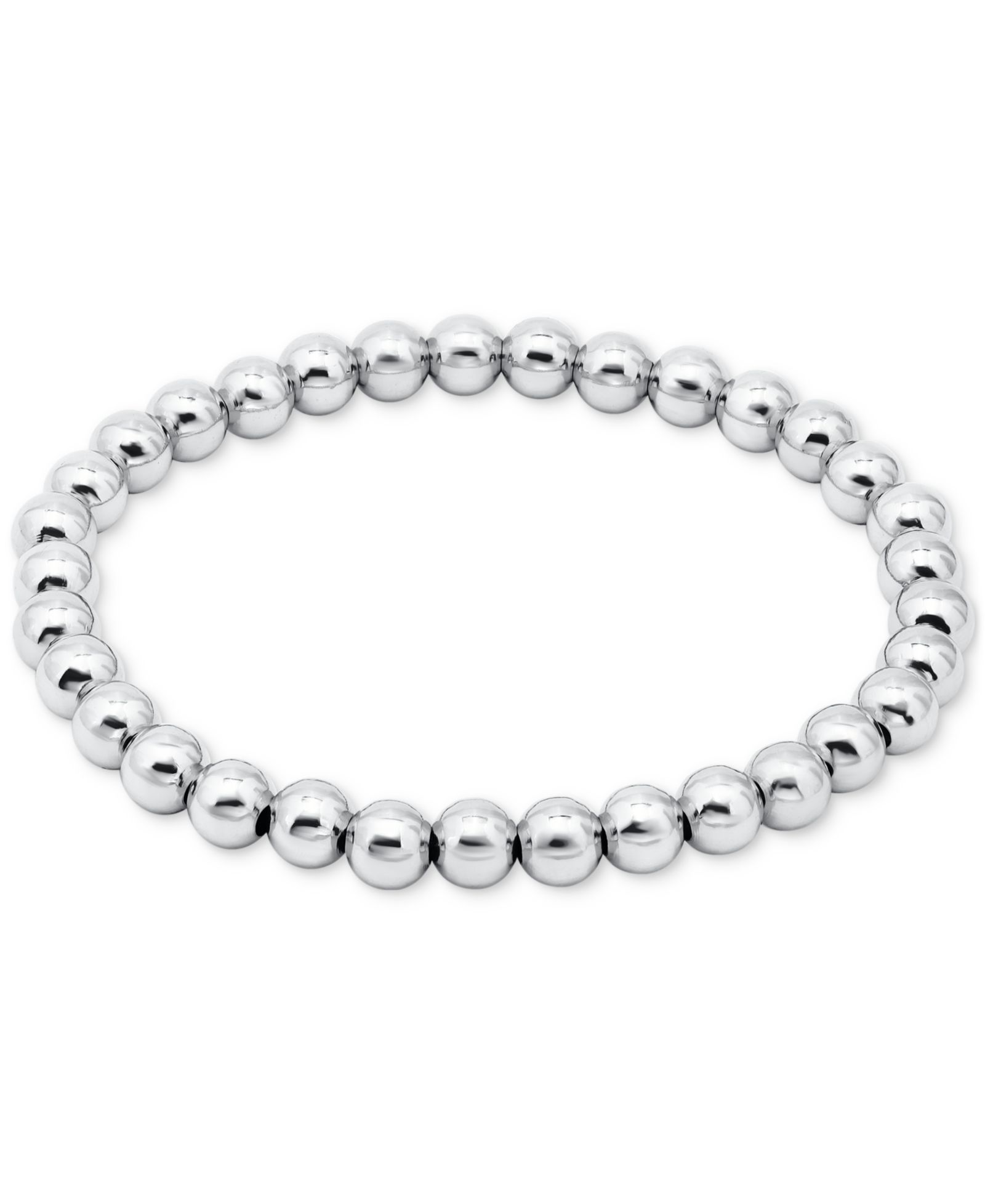 Браслет Giani Bernini Polished Beaded Stretch (6mm) в 18k Gold over Sterling Silver