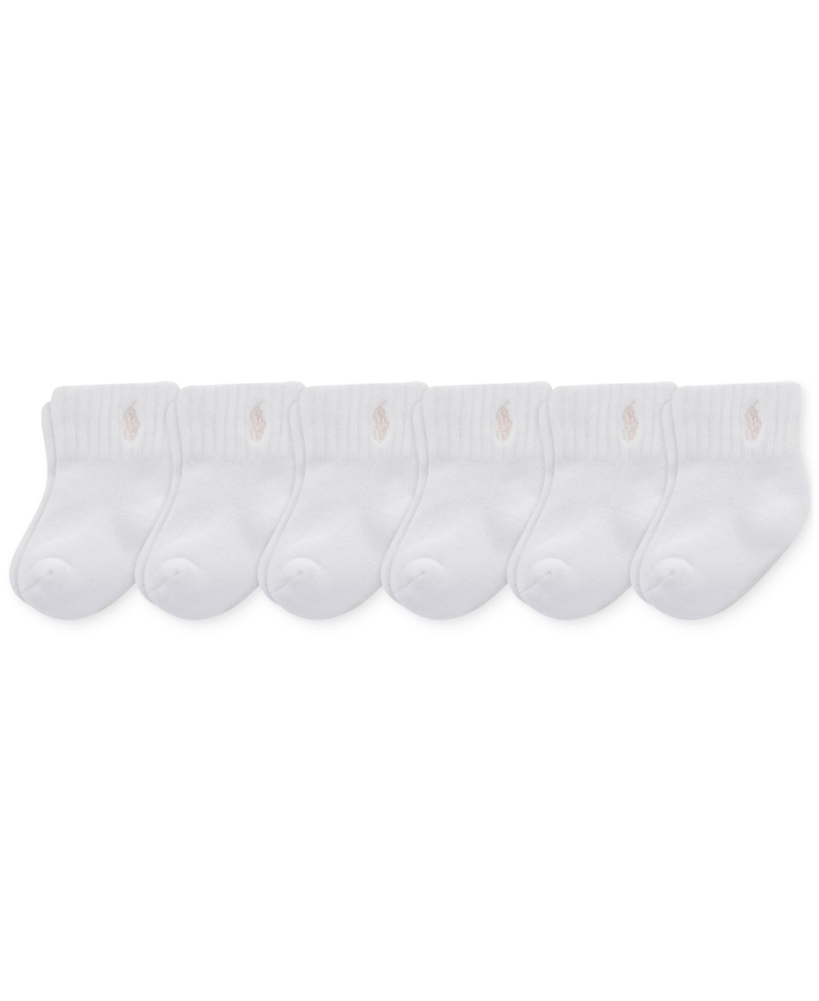 Polo Ralph Lauren Baby Girl Sport Quarter Socks, 6-Pack