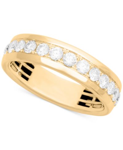 Мужское кольцо Diamond Comfort Fit Band (1 ct. t.w.) в белом золоте 10k