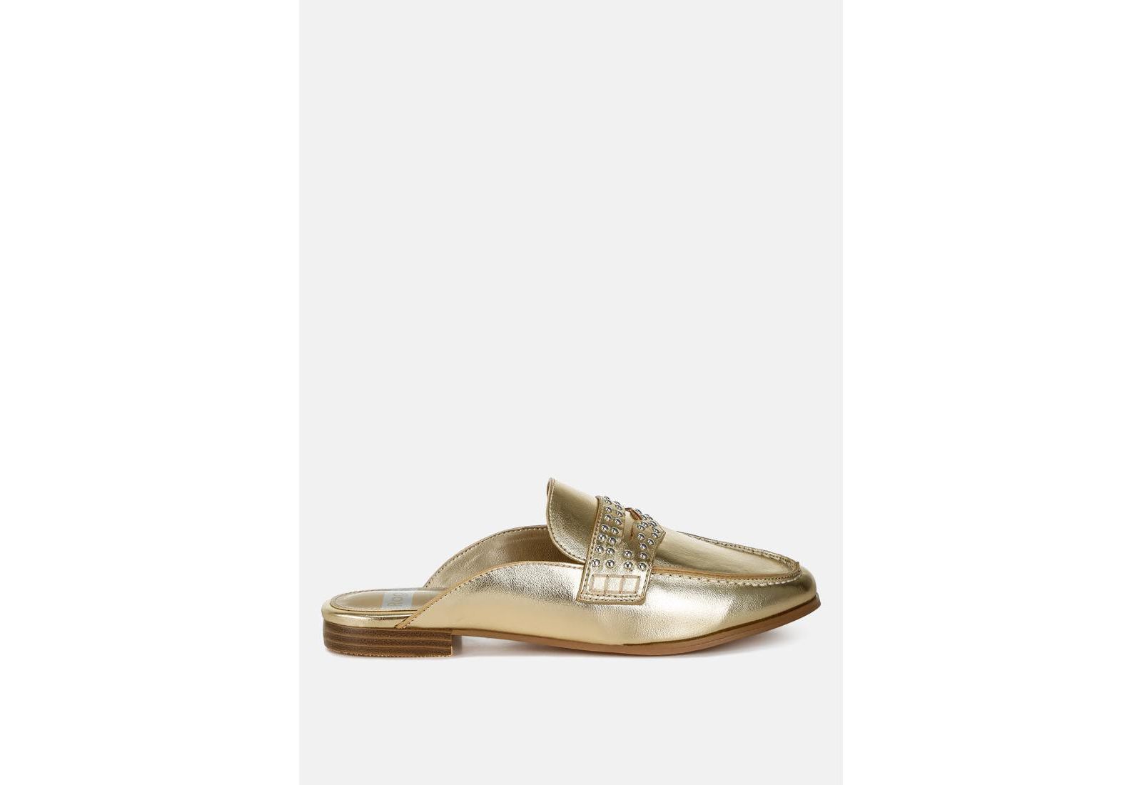 Мюли Adam Lane Stud Detail Metallic Pleather