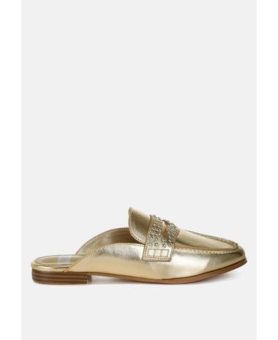 Мюли Adam Lane Stud Detail Metallic Pleather