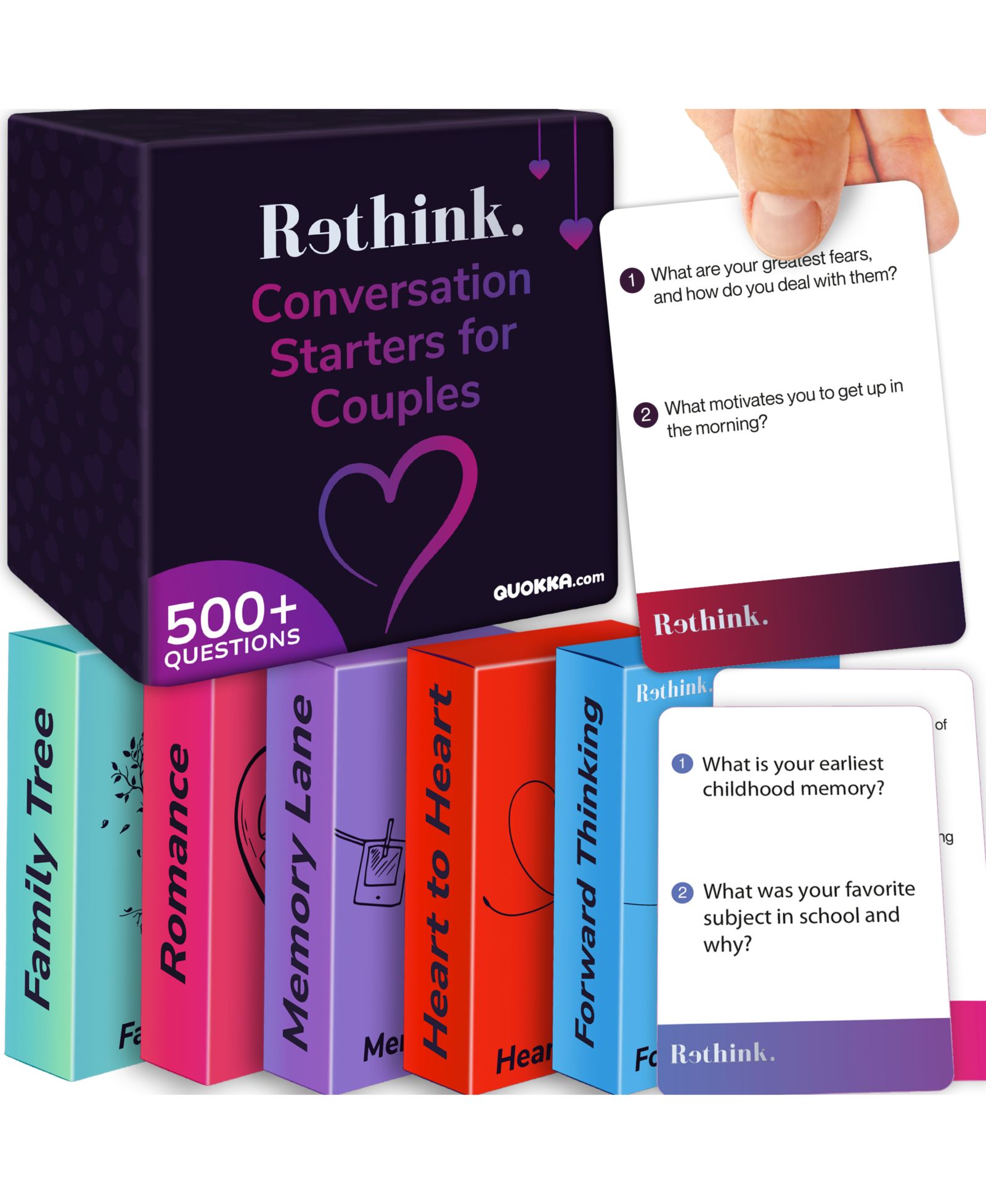 QUOKKA Know Me Better Conversation Cards for Couples Game for Married