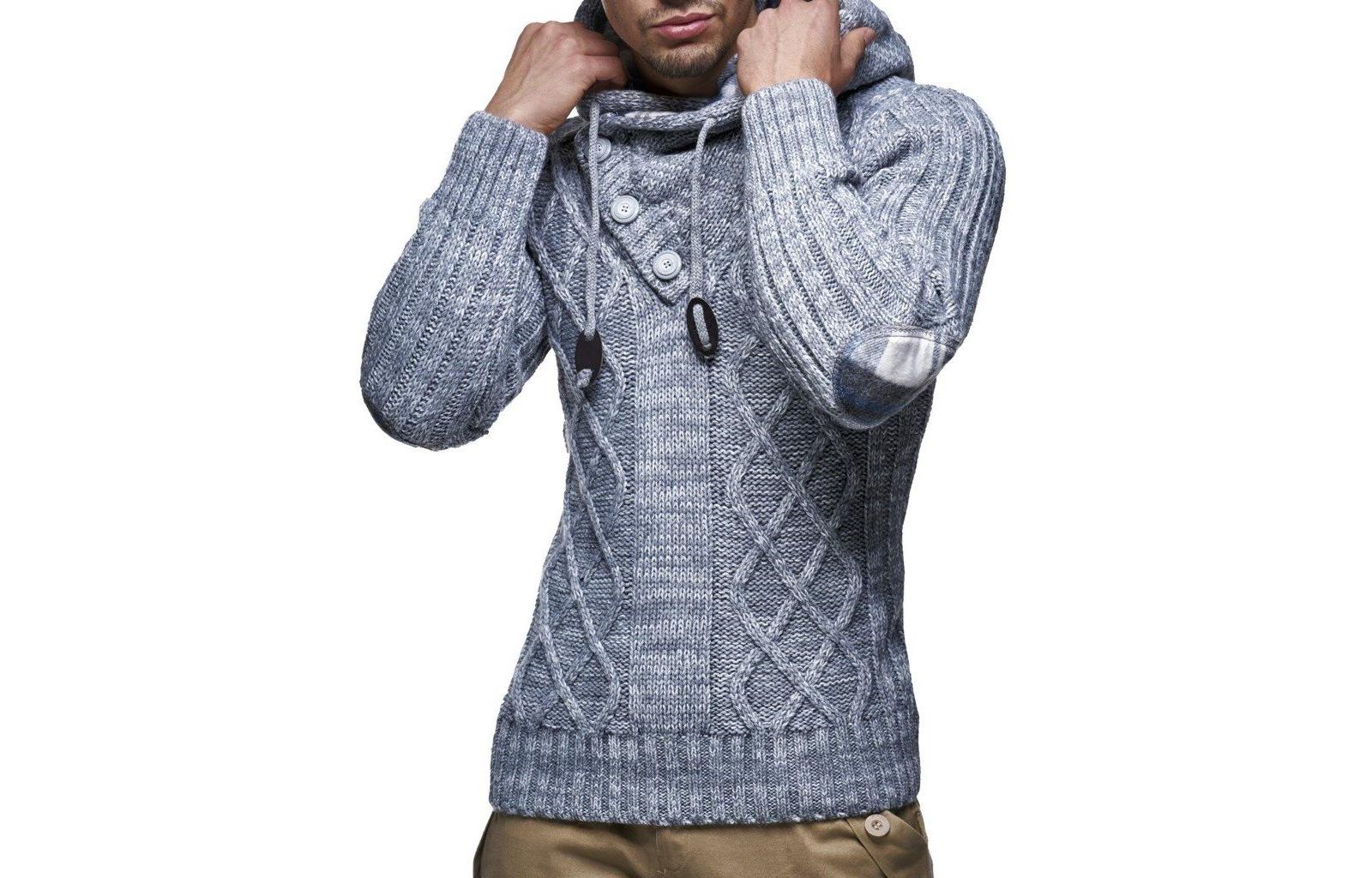 Мужской джемпер Leif Nelson Knitted Pullover | Long-Sleeved Slim fit Hoodie