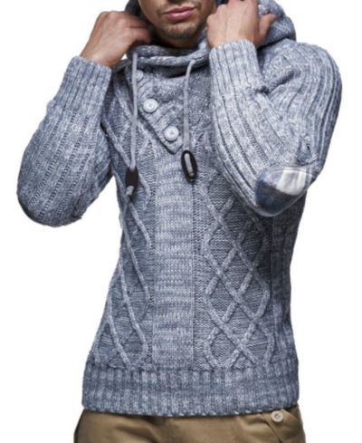 Мужской джемпер Leif Nelson Knitted Pullover | Long-Sleeved Slim fit Hoodie