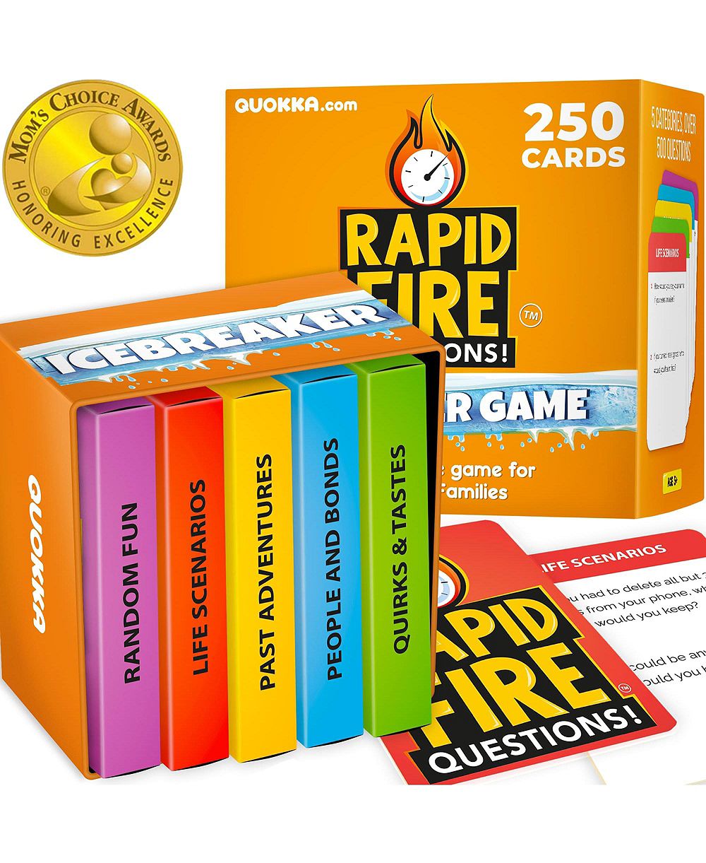 Quokka Rapid Fire Questions Icebreaker Conversation Card Game, 250 Cards, Ages 8+