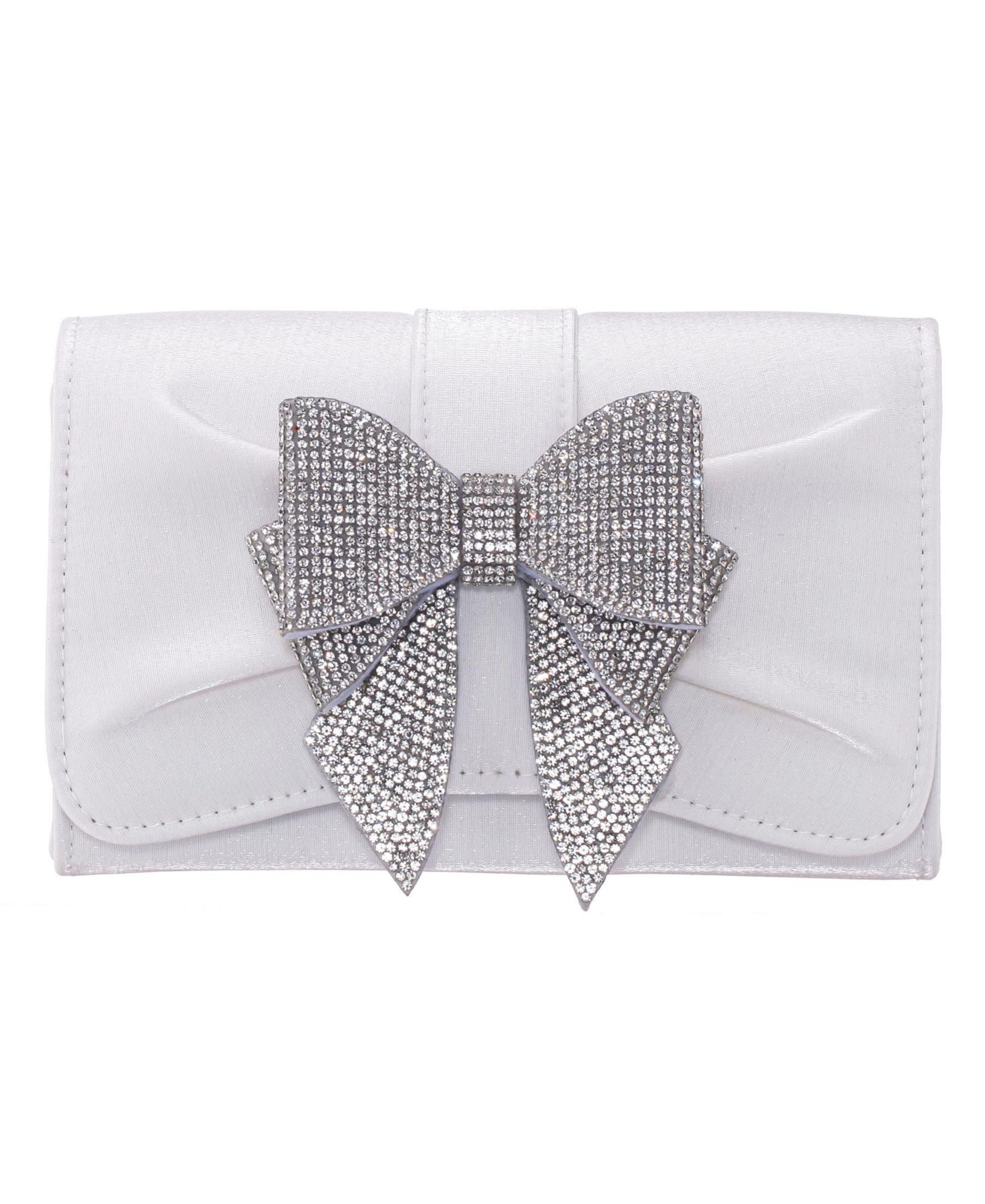 Nina Tiered Crystal Bow Flap Clutch