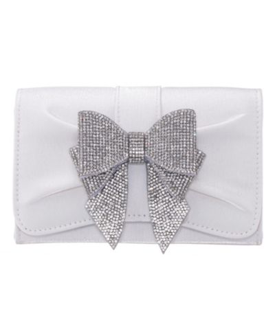 Nina Tiered Crystal Bow Flap Clutch