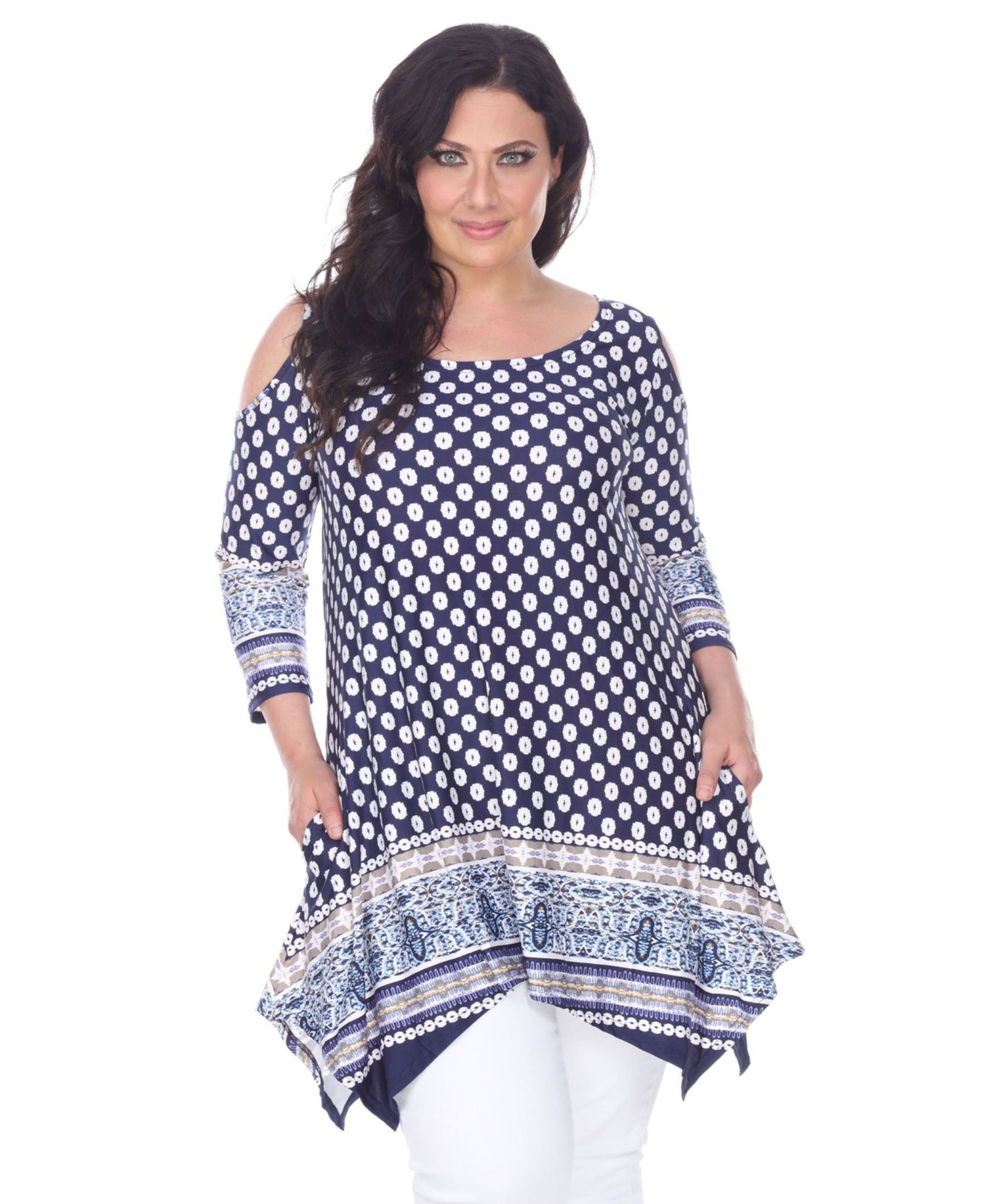 Туника White Mark Plus Size Antonia Cut-Out Shoulder