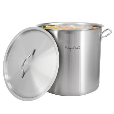 MegaChef Профессиональная кастрюля из нержавеющей стали с крышкой, 38.5 Quart