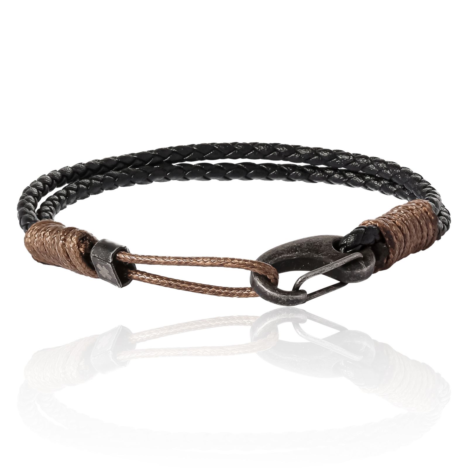 Lucky Brand Мужской браслет из нержавеющей стали с карабином