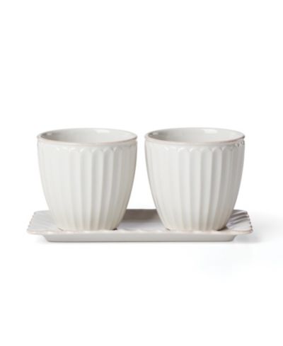 Lenox Набор горшков для трав French Perle Scallop, 3 шт.