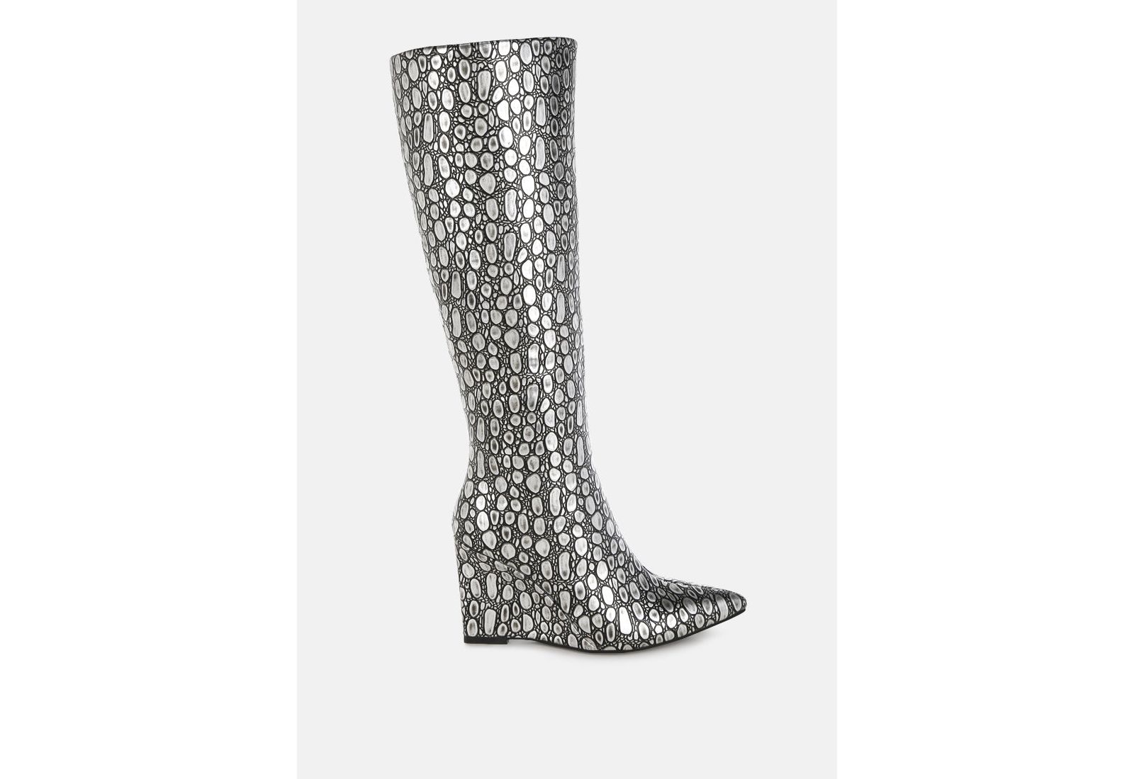 London Rag Womens Bar Zone Tear Shaped Faux Leather Boots