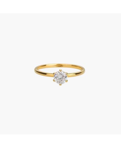 Sterling Silver 18k Gold Plated Izzie Ring Dainty Minimalist Sparkle