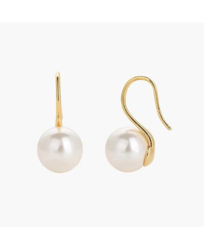 Sterling Silver 18k Gold Plated Lorelei Pearl Earrings Dainty Minimal