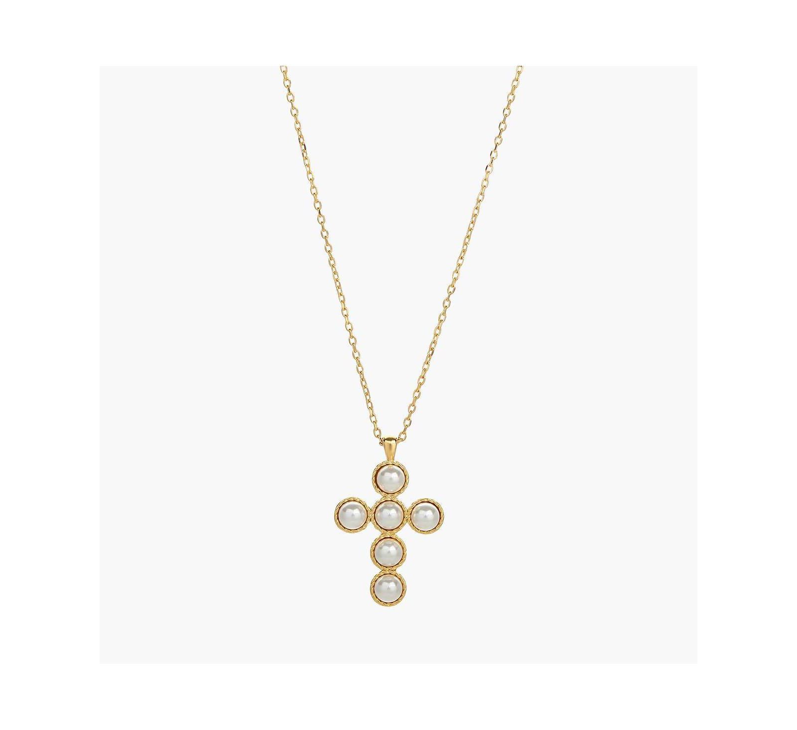Ожерелье Bearfruit Jewelry Victoria Cross Pearl из стерлингового серебра с 18k Gold Plated