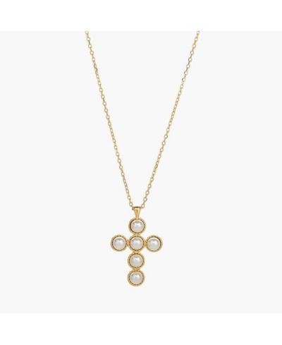 Ожерелье Bearfruit Jewelry Victoria Cross Pearl из стерлингового серебра с 18k Gold Plated
