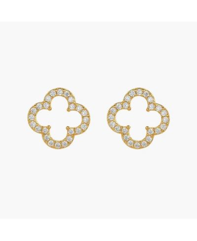 Серьги-гвоздики Bearfruit Jewelry Aria Clover из стерлингового серебра с напылением 18k Gold