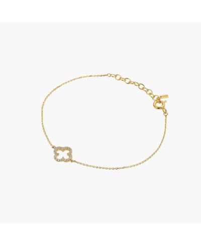 Браслет Aria Clover из стерлингового серебра с напылением 18k Gold Daily Minimal