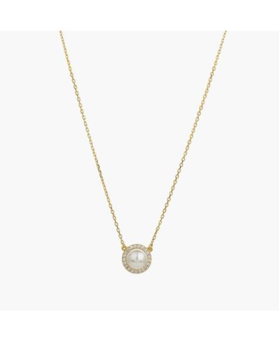 Элегантное ожерелье Eleanor из стерлингового серебра с напылением 18k Gold и жемчугом