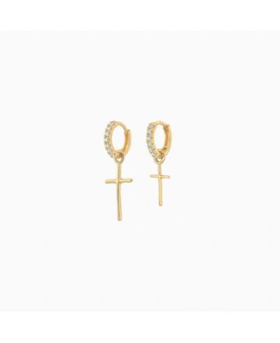 Серьги Ariel Cross Mismatched из стерлингового серебра с позолотой 18k, трендовые