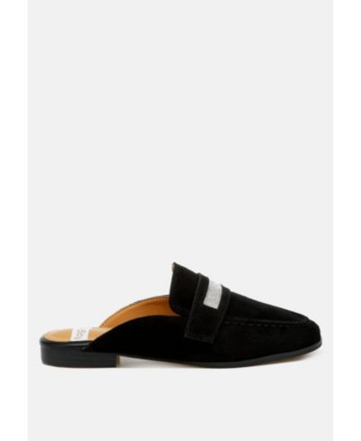 Мюли Rag & Co Rhinestone Strap Suede